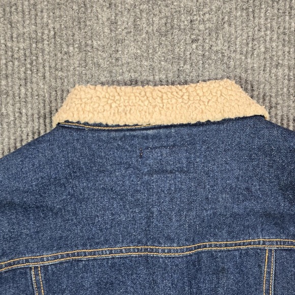 C.E. Schmidt Workwear Jacket Womens XL Blue Denim Lined Sherpa Collar Pockets - Picture 9 of 12